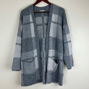 American Eagle Woman's Size Medium Open Cardigan Oversized Tunic Length Grey